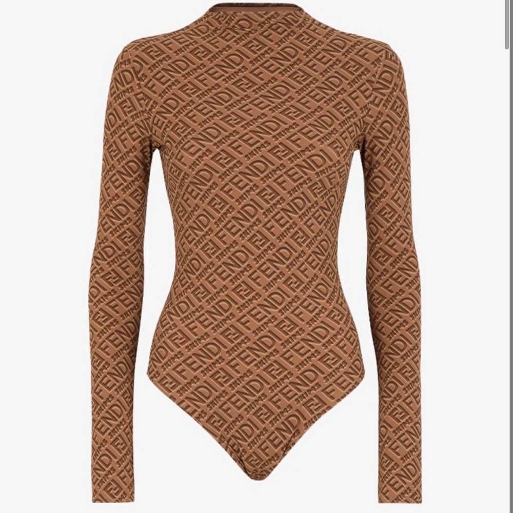 FENDI X SKIMS MOCK NECK LONG SLEEVE BODYSUIT SIZE SMALL NWT AND OG PACKA…